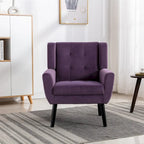 Fauteuil d'appoint ergonomique en velours doux pour le salon