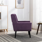 Fauteuil d'appoint ergonomique en velours doux pour le salon