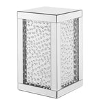 Table d'appoint en cristal de 12 pouces avec finition miroir clair
