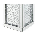 Table d'appoint en cristal de 12 pouces avec finition miroir clair