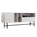 Meuble TV Credenza 2 tiroirs 4 étagères avec pieds en fer
