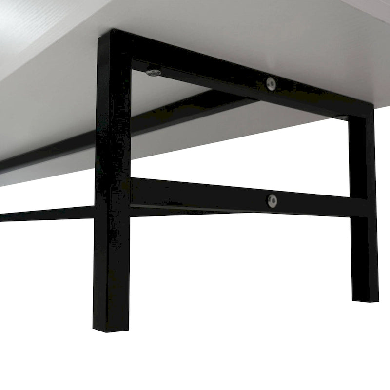 Meuble TV Credenza 2 tiroirs 4 étagères avec pieds en fer