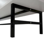 Meuble TV Credenza 2 tiroirs 4 étagères avec pieds en fer