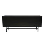 Meuble TV Credenza 2 tiroirs 4 étagères avec pieds en fer
