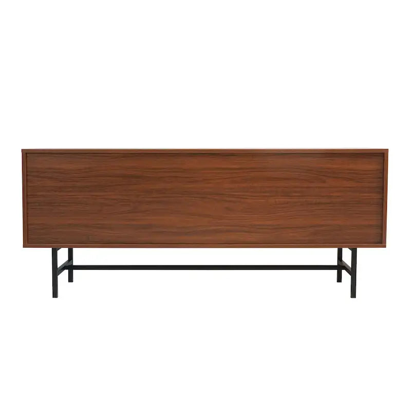 Meuble TV Credenza 2 tiroirs 4 étagères avec pieds en fer