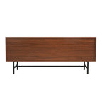 Meuble TV Credenza 2 tiroirs 4 étagères avec pieds en fer