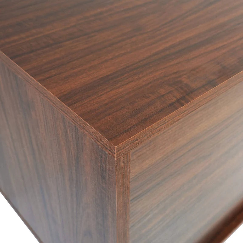 Meuble TV Credenza 2 tiroirs 4 étagères avec pieds en fer