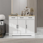Farmhouse Buffet Cabinet Storage Sideboard with 3 Drawers and 3 Doors