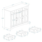 Meuble de Rangement Buffet de Ferme avec 3 Tiroirs et 3 Portes