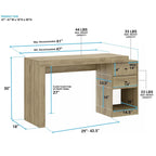 Bureau de télétravail aux designs modernes, extensible de 47 à 61 pouces de long