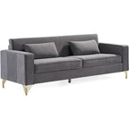 Canapés en velours esthétiques 85,8" pour salon, canapé 3 places au charme moderne classique et au confort luxueux et moelleux