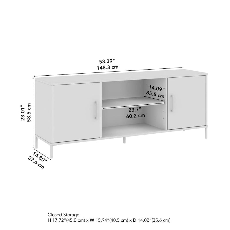 Meuble TV Essence 58W avec portes et étagères