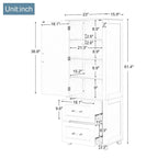 Meuble de rangement haut de salle de bain de 156 cm, deux tiroirs et étagère réglable