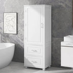 Meuble de rangement haut de salle de bain de 156 cm, deux tiroirs et étagère réglable