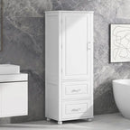 Meuble de rangement haut de salle de bain de 156 cm, deux tiroirs et étagère réglable