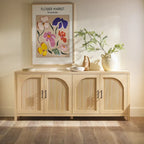 Buffet cannelé moderne de 70 pouces avec portes arquées