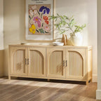 Buffet cannelé moderne de 70 pouces avec portes arquées