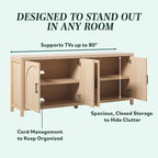 Buffet cannelé moderne de 70 pouces avec portes arquées