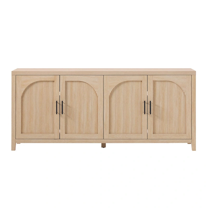 Buffet cannelé moderne de 70 pouces avec portes arquées