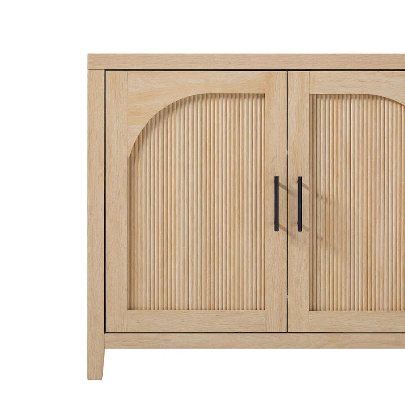 Buffet cannelé moderne de 70 pouces avec portes arquées