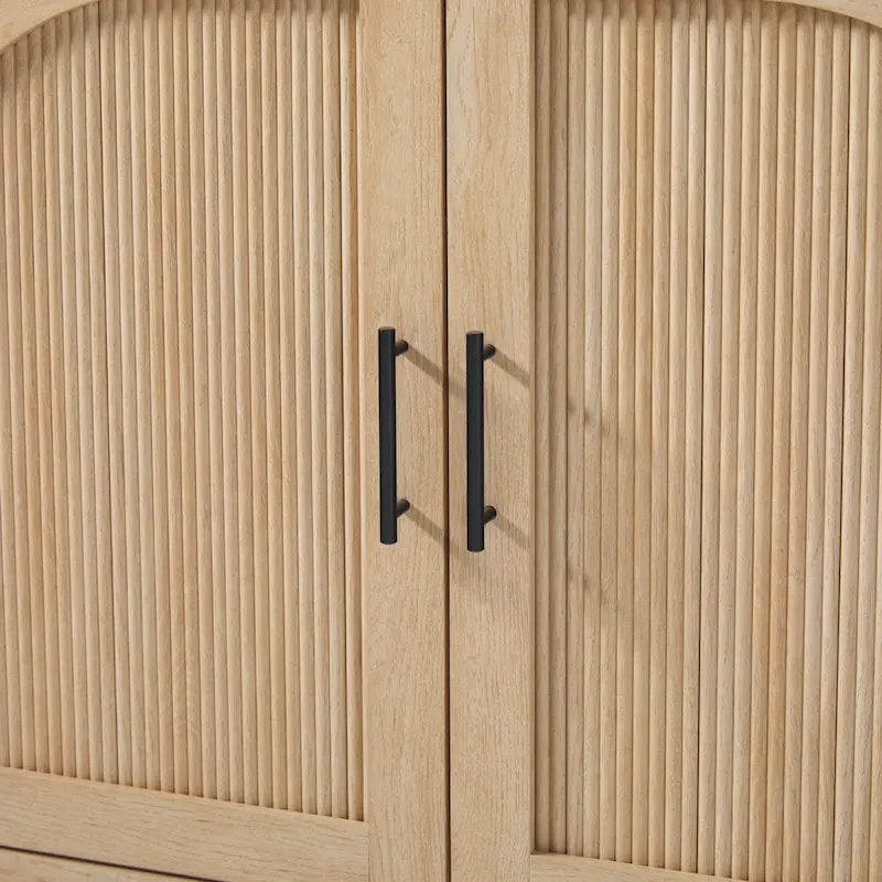 Buffet cannelé moderne de 70 pouces avec portes arquées