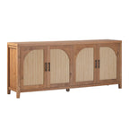 Buffet cannelé moderne de 70 pouces avec portes arquées