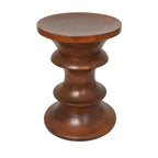 Table d'appoint géométrique en bois faite à la main - Marron