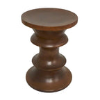 Table d'appoint géométrique en bois faite à la main - Marron