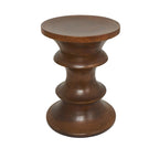 Table d'appoint géométrique en bois faite à la main - Marron