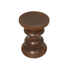 Table d'appoint géométrique en bois faite à la main - Marron